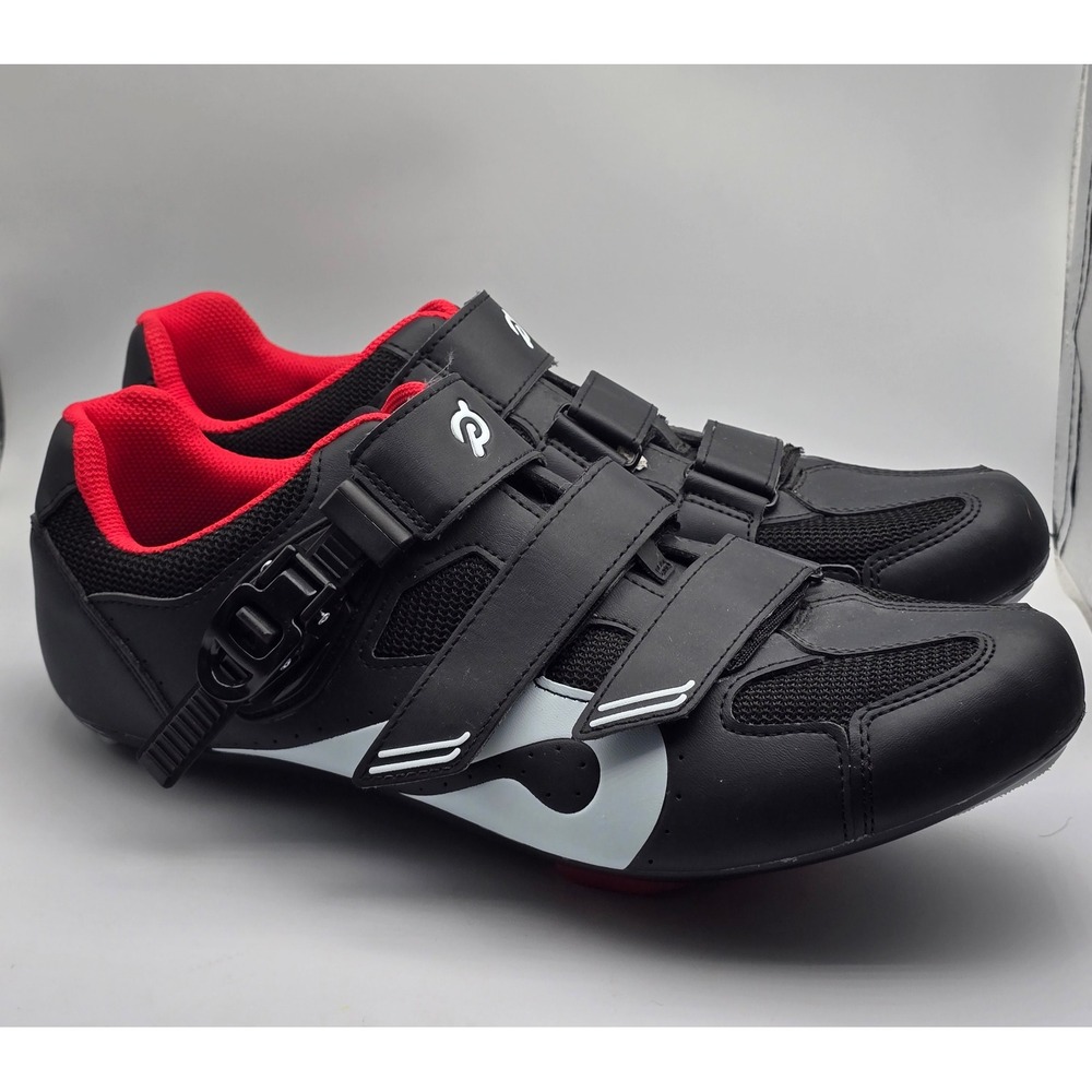Peloton Cycling Shoes Mens 13 Black Red Indoor Bike Spin Cleats EU 47 Ratchet